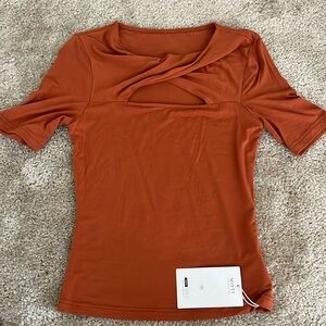 Orange elegant work blouse. , small, from shein MOTF